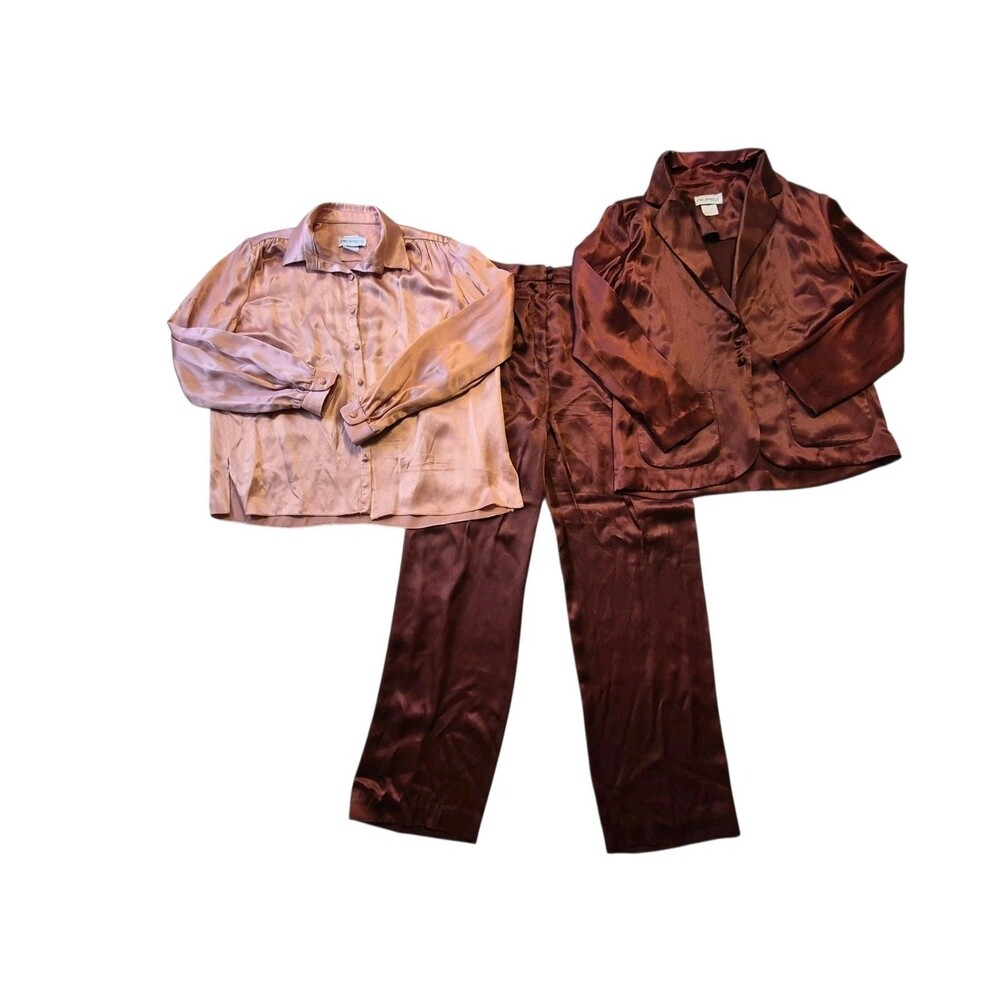 VTG Prophecy Business 3 Piece Set Womens Size 14 Silky Brown Groovy 70's